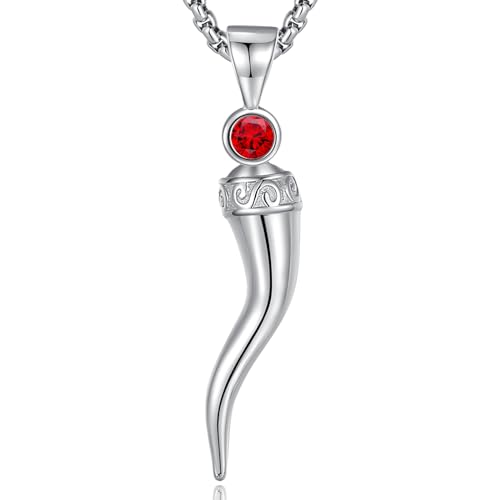 INFUSEU Italienische Horn Kette, 925 Sterling Silber 3d Charm Hirschhorn Cornicello Anhänger Italienischer Amulett Schmuck Glücksamulett Italienische Geschenke für Damen Herren INFUSEU Italienische Horn Kette, 925 Sterling Silber 3d Charm Hirschhorn Cornicello Anhänger Italienischer Amulett Schmuck Glücksamulett Italienische Geschenke für Damen Herren von INFUSEU
