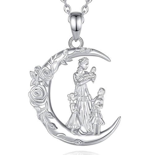 INFUSEU Mutter Tochter Kette, 925 Silber Drei Kinder Anhänger Mama Geschenk Stiefmutter Kind Halkette Mutter Sohn Schmuck Familienkette Geschenk Für Mama Frauen Unsere Dame INFUSEU Mutter Tochter Kette, 925 Silber Drei Kinder Anhänger Mama Geschenk Stiefmutter Kind Halkette Mutter Sohn Schmuck Familienkette Geschenk Für Mama Frauen Unsere Dame von INFUSEU