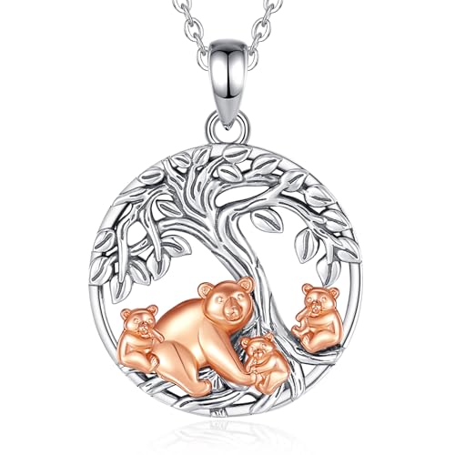 INFUSEU Mutter Tochter Kette, Familie Kette Tier Anhänger 925 Sterling Silber Mutter Bär und Drei Kinder Mutter Und Tochter Mode Schmuck Muttertags Geschenk für Oma Tante INFUSEU Mutter Tochter Kette, Familie Kette Tier Anhänger 925 Sterling Silber Mutter Bär und Drei Kinder Mutter Und Tochter Mode Schmuck Muttertags Geschenk für Oma Tante von INFUSEU