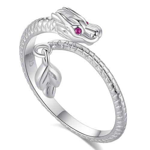 INFUSEU Sterling Silber 925 Drachen Ring, Gothic Männer & Frauen Drachen Schmuck Mythische Kreatur & Fantasy Mittelalter Inspiriert Einzigartige Ring von INFUSEU