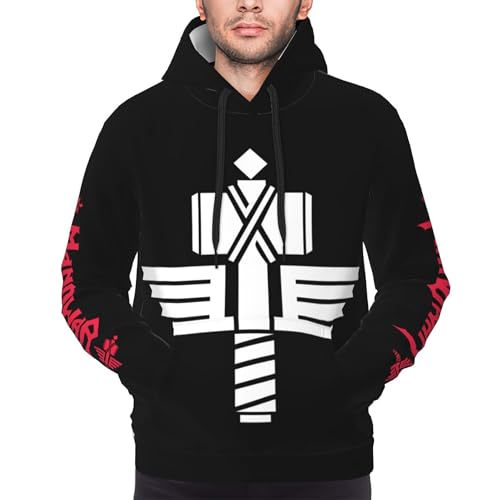 INGKE Manowar Herren Band Logo Schwarz Kapuzenpullover Pullover Hoodie Langarm Sweatshirt Kapuze Für Männer Bekleidung Fans Geschenk von INGKE