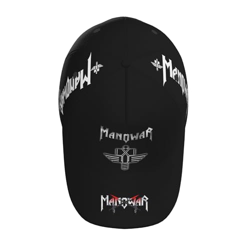 INGKE Manowar Herren Damen Schwarz Baseball Cap Unisex Baseballkappe Verstellbare Outdoor Sun Mützen Kappe Merch für Fans Geschenk von INGKE