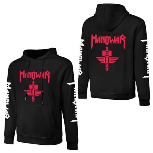 INGKE Manowar Herren Logo Baumwolle Kapuzenpullover Pullover Hoodie Langarm Sweatshirt Kapuze Für Männer Bekleidung Fans Geschenk von INGKE