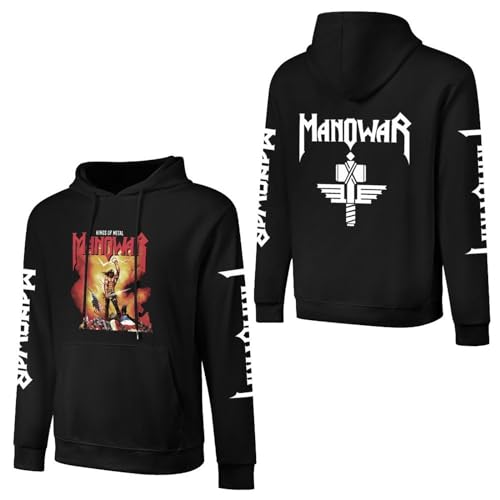 INGKE Manowar Herren Logo Baumwolle Kapuzenpullover Pullover Hoodie Langarm Sweatshirt Kapuze Für Männer Bekleidung Fans Geschenk von INGKE