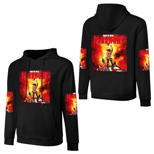 INGKE Manowar Herren Logo Baumwolle Kapuzenpullover Pullover Hoodie Langarm Sweatshirt Kapuze Für Männer Bekleidung Fans Geschenk von INGKE