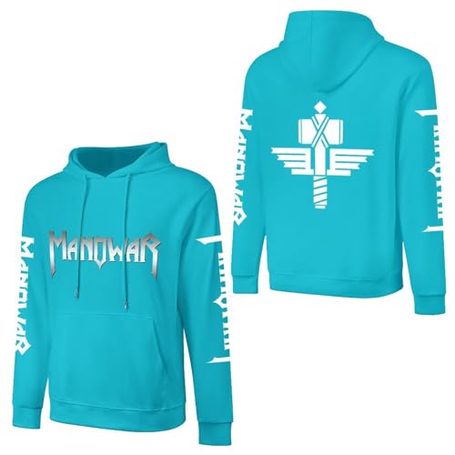 INGKE Manowar Herren Logo Baumwolle Kapuzenpullover Pullover Hoodie Langarm Sweatshirt Kapuze Für Männer Bekleidung Fans Geschenk von INGKE