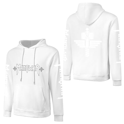 INGKE Manowar Herren Logo Baumwolle Kapuzenpullover Pullover Hoodie Langarm Sweatshirt Kapuze Für Männer Bekleidung Fans Geschenk von INGKE