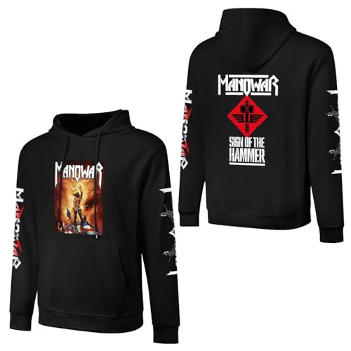 INGKE Manowar Herren Logo Baumwolle Sweatshirt Pullover Langarm Crewneck Sweat-Shirt Merch Top Für Männer Bekleidung Fans Geschenk von INGKE