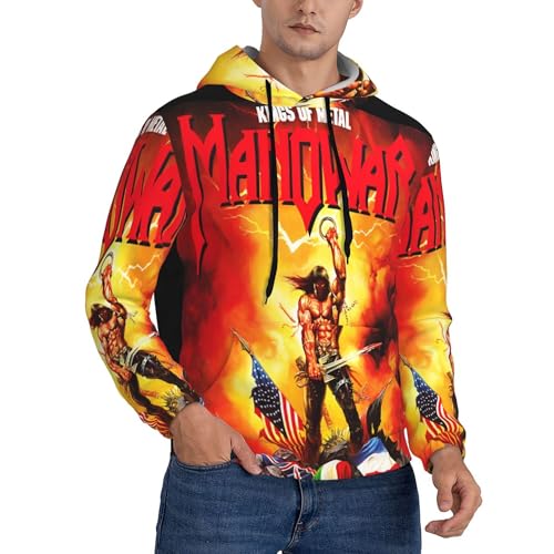 INGKE Manowar Herren Logo Kapuzenpullover Pullover Hoodie Langarm Sweatshirt Kapuze Für Männer Bekleidung Fans Geschenk von INGKE