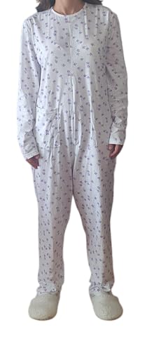 INGROSSO MERCERIE LCF Damen-Schlafanzug, 100 % Baumwolle, hergestellt in Italien, Weiß, 36 von INGROSSO MERCERIE LCF