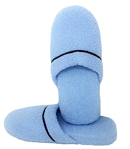 INGROSSO MERCERIE LCF Hausschuhe für Herren, 100% Baumwolle, schweißabweisend, waschbar, leicht, atmungsaktiv. Italienische Handwerkskunst, Größe 39/43 (Hellblau) von INGROSSO MERCERIE LCF