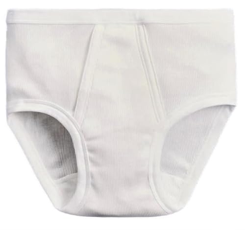 INGROSSO MERCERIE LCF Herren-Slip in Übergröße aus 100 % Baumwolle mit Öffnung – Gummizug innen und elastische Beinabschlüsse erhältlich als 1 Stück oder 2 Stück, Weiß, 58 von INGROSSO MERCERIE LCF
