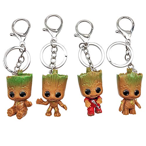 INHEMI Baby Groot Schlüsselanhänger, 4 Stück Guardians of The Galaxy Klauee Groot Keychain,Figur Marvel Schlüsselbund Keyring, Action-Figur aus dem Filmklassiker von inheming