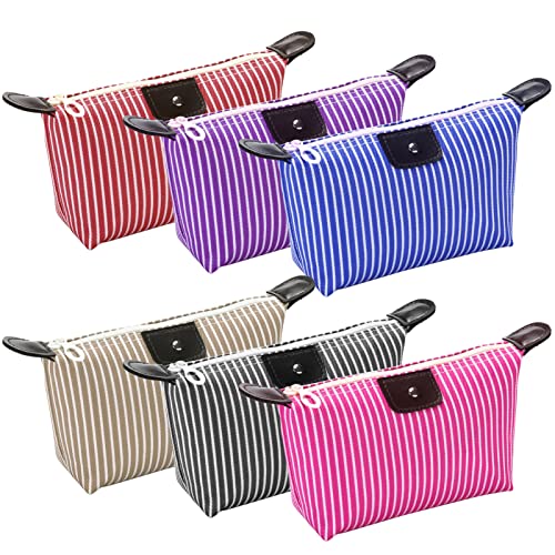 Kosmetiktasche Klein Set, INHEMING 6 Stück Mini Reise Makeup Tasche Kosmetiktasche Wasserdicht Kulturbeutel Kulturtasche mit Reißverschluss für Mädchen Frauen Kinder von inheming