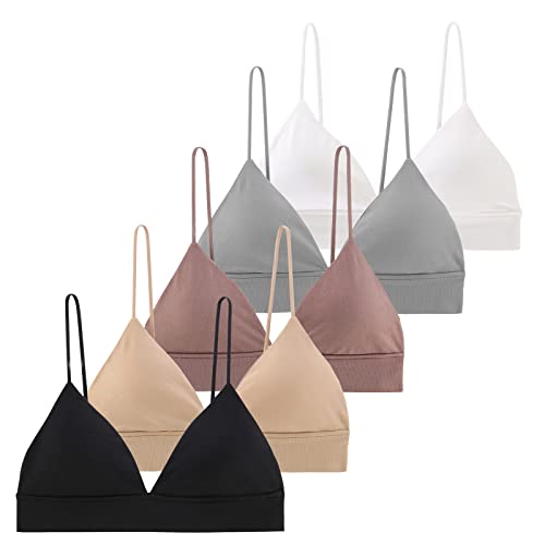 INIBUD Bralette für Damen, dreieckige Körbchen, abnehmbar, gepolstert, drahtlos, zum Überziehen, 5 Stück, small von INIBUD