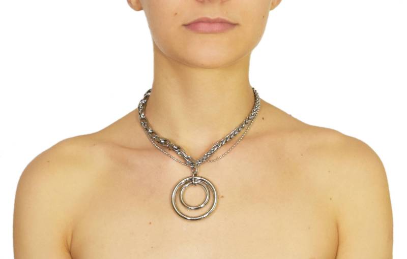 Gemischte Kette Double O Ring Halskette Gemischte Kette Double O Ring Halskette von INIGNE