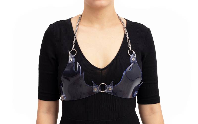 Pvc Flamme Silber Ringe Kette Bh Pvc Flamme Silber Ringe Kette Bh von INIGNE