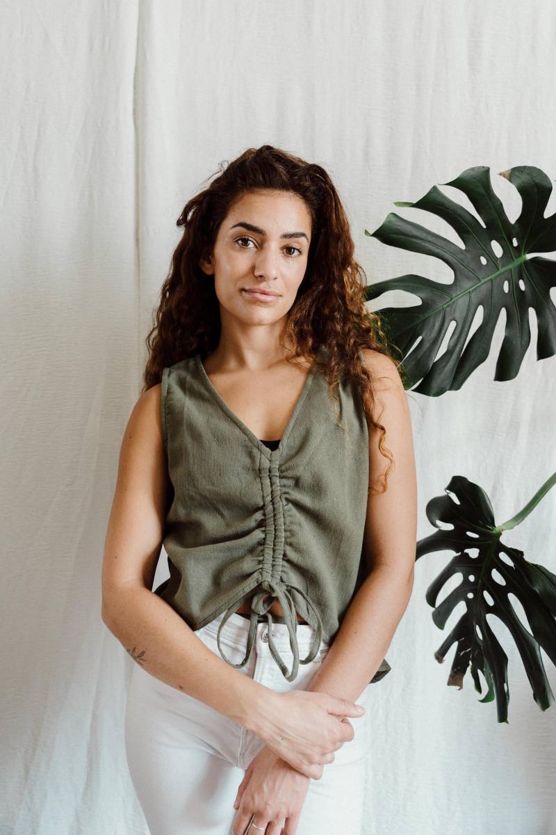 Khaki Grünes Pull Top Aus Reiner Baumwolle von INKAFREE