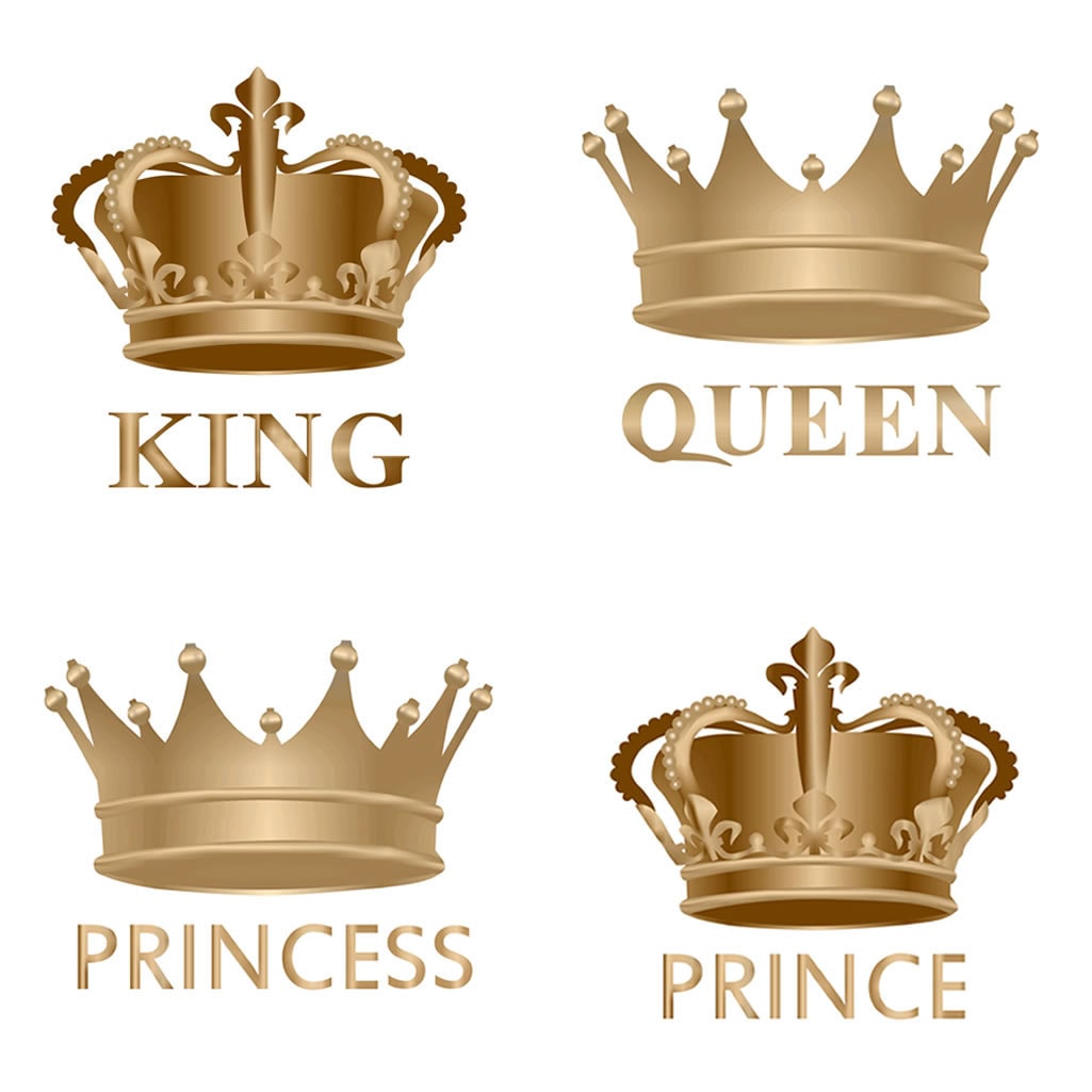 Diy Die Royals - König, Königin, Prinz, Prinzessin Eisen Auf Siebdruck Transfers Für Stoff Maschine Waschbare Golden Patch von INKINGHOUSE