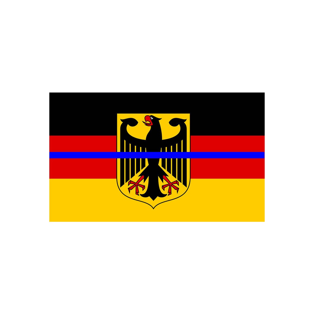 Germany Dünne Blaue Linie Flagge Bügelbild Aufbügeln Siebdruck Transfer Für Stoffe Maschinenwaschbar Deutsch Deutschland Aufnäher von INKINGHOUSE