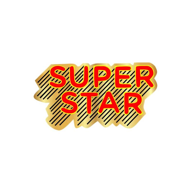 Satz Von 2 Super Star Diy Eisen Auf Sieb Druck Patch Für Stoff Transfer Maschine Waschbar von INKINGHOUSE