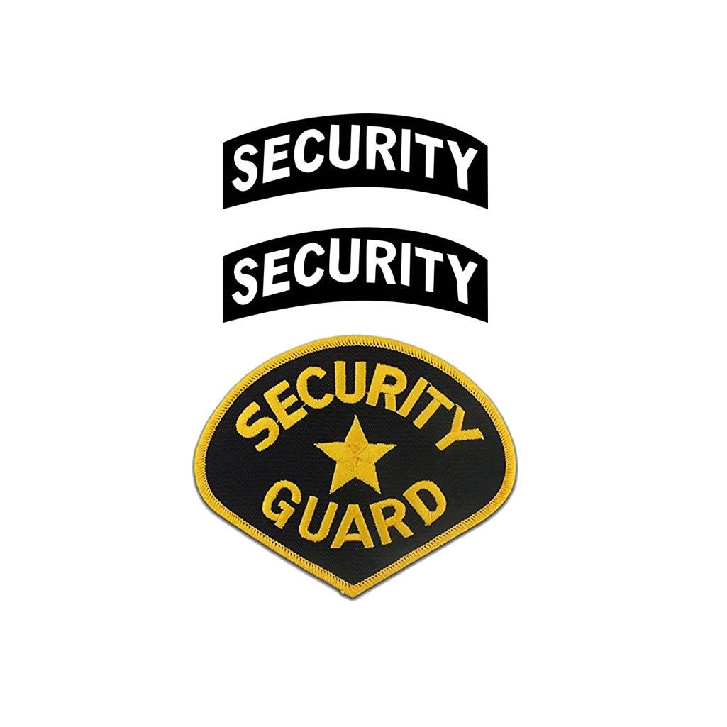Satz Von 3 Eisen Auf Sicherheit Siebdruck Transfers Für Fabrics Maschine Waschbar Security Guard Patch von INKINGHOUSE