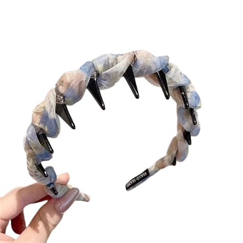 INLANDSIS 2025 Neues U-förmiges modisches Zahn-Haarkamm-Stirnband, elegante geflochtene Zickzack-Haarspangen mit gewellten Zähnen und hohem Schädel (C21 Beige Blue) von INLANDSIS