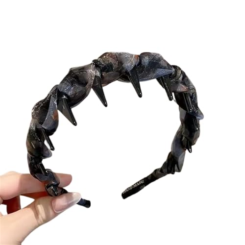 INLANDSIS 2025 Neues U-förmiges modisches Zahn-Haarkamm-Stirnband, elegante geflochtene Zickzack-Haarspangen mit gewellten Zähnen und hohem Schädel (C22 Black Blue) von INLANDSIS