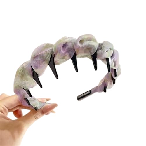 INLANDSIS 2025 Neues U-förmiges modisches Zahn-Haarkamm-Stirnband, elegante geflochtene Zickzack-Haarspangen mit gewellten Zähnen und hohem Schädel (C24 Purple Green) von INLANDSIS