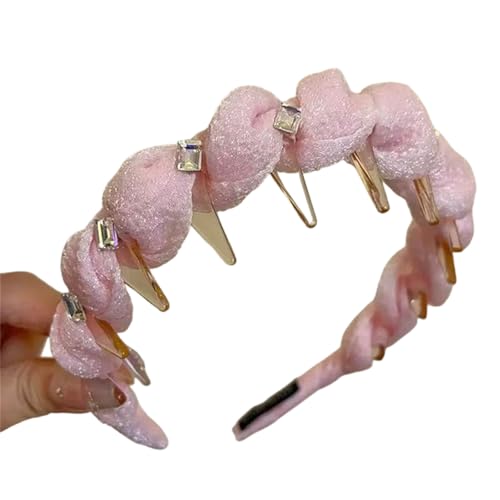 INLANDSIS 2025 Neues U-förmiges modisches Zahn-Haarkamm-Stirnband, elegante geflochtene Zickzack-Haarspangen mit gewellten Zähnen und hohem Schädel (X55 Pink) von INLANDSIS