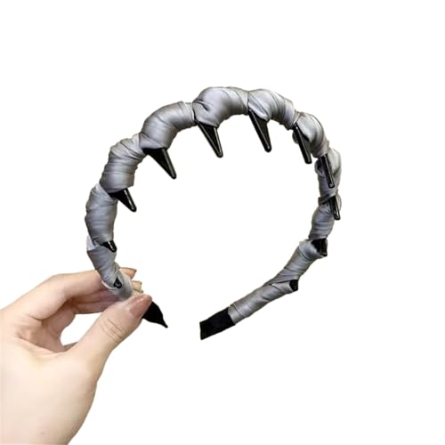 INLANDSIS 2025 Neues U-förmiges modisches Zahn-Haarkamm-Stirnband, elegante geflochtene Zickzack-Haarspangen mit gewellten Zähnen und hohem Schädel (X92 Gray) von INLANDSIS