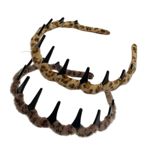 INLANDSIS 2025 Neues U-förmiges modisches Zahn-Haarkamm-Stirnband, hohes Schädel-, wendbares mit Zähnen und Zickzack-Stirnband für Damenhaar (Gelb + Braun) von INLANDSIS