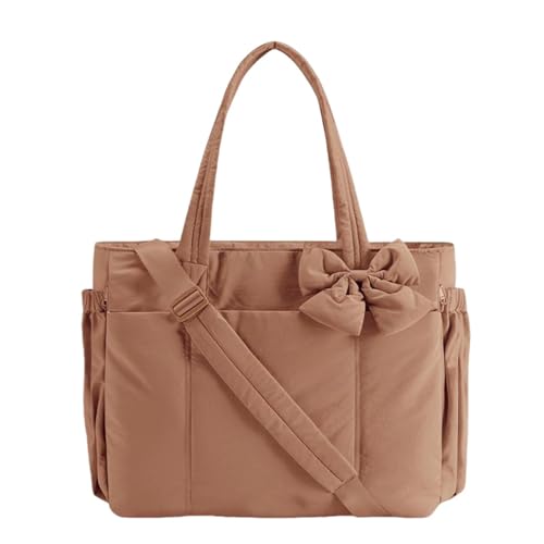 INLANDSIS Crush Bow Tote Bag Lightweight Puffy Quilted Shoulder Handbag for Women with Bow Design Style Multi Compartment Bag, braun, 1 INLANDSIS Crush Bow Tote Bag Lightweight Puffy Quilted Shoulder Handbag for Women with Bow Design Style Multi Compartment Bag, braun, 1 von INLANDSIS