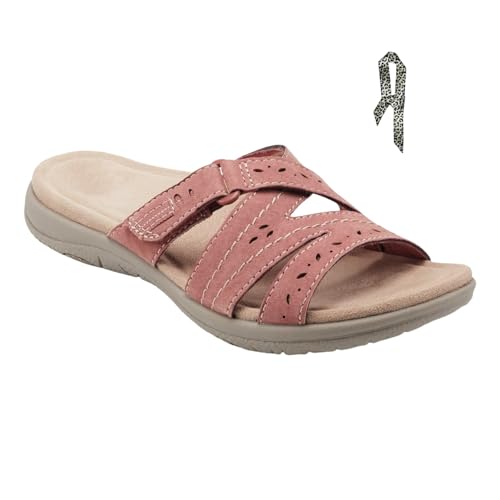 INLANDSIS Sandalen Damen Sommer - PU-Leder Flip Flops Elegante Flache Sandalen, Pantoletten Orthopädische Hausschuhe Sommer Casual Open Toe Strand Hausschuhe (rot,41) von INLANDSIS