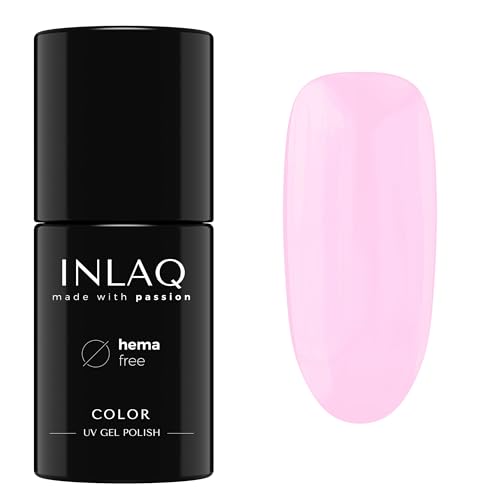 INLAQ® HEMA Free UV Nail Polish French Pink 6 ml - Halbtransparent Gel Nagellack frei von HEMA - Gellack UV Lack in verschiedenen UV LED Gel Farben von INLAQ