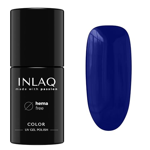 INLAQ® UV Nagellack Blau - 6 ml Hema Free - Langlebiger UV Lack - Nail Polish - Essential Kollektion - Gelnägel - Shellac Gel - Gellack ohne Hema | 1011- Stormy Blue von INLAQ