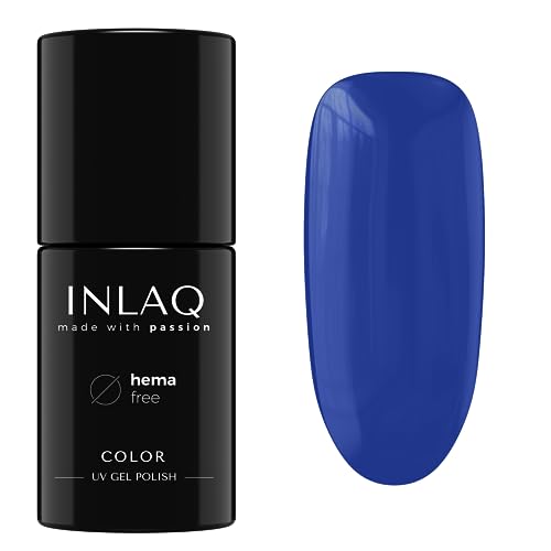 INLAQ® UV Nagellack Dunkelblau - 6 ml Hema Free - Langlebiger UV Lack - Nail Polish - Glamour Kollektion - Gelnägel - Shellac Gel - Gellack ohne Hema | 1033- Navy Blue von INLAQ