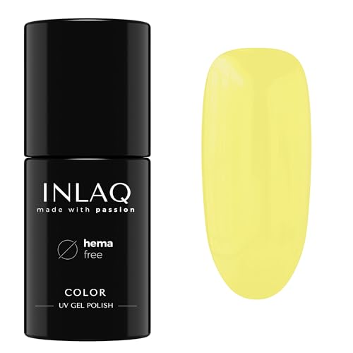 INLAQ® UV Nagellack Gelb 6 ml Hema Free - Langlebiger UV Lack - Nail Polish - Crazy Rainbow Kollektion - Gelnägel - Shellac Gel - Gellack ohne Hema von INLAQ