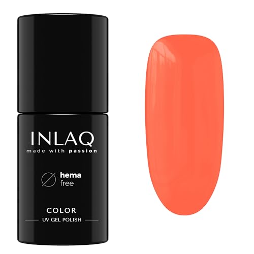 INLAQ® UV Nagellack Neon Orange - 6 ml Hema Free - Langlebiger UV Lack - Nail Polish - Sweet Candies Kollektion - Gelnägel - Shellac Gel - Gellack ohne Hema | 1069- Outrageous Orange von INLAQ