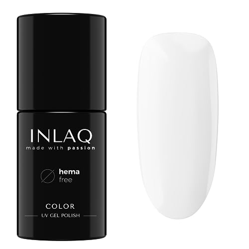 INLAQ® UV Nagellack Weiß - 6 ml Hema Free - Langlebiger UV Lack - Nail Polish - Pastelove Kollektion - Gelnägel - Shellac Gel - Gellack ohne Hema | 1025- Strong White von INLAQ