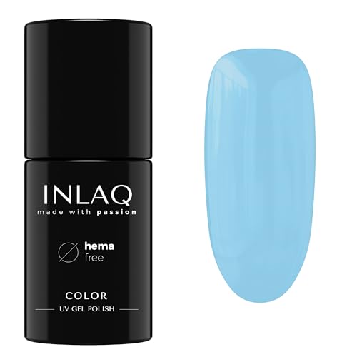 INLAQ® UV Nagellack Pastell licht blau - 6 ml Hema Free - Langlebiger UV Lack - Nail Polish - Crazy Rainbow Kollektion - Gelnägel - Shellac Gel - Gellack ohne Hema | 1058- Cornflower von INLAQ