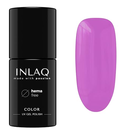 INLAQ® UV Nagellack in Verschiedenen Farben - UV LED Gel Nail Polish - Gellack UV Lack aus der Kollektion Crazy Rainbow 6 ml - Fuchsia Pink Color von INLAQ