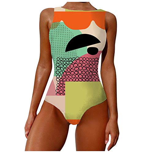 INLLADDY Badeanzug Damen Bauchweg 42 Strandmode Einteilige Bademode Swimsuit Schwimmanzug Push Up Grün EU 36 von INLLADDY