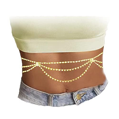 3 x Taillenketten mit Strasssteinen für Damen und Mädchen, 71,1 cm + 38,1 cm, Legierung, künstlicher Zirkon-Edelstein 3 x Taillenketten mit Strasssteinen für Damen und Mädchen, 71,1 cm + 38,1 cm, Legierung, künstlicher Zirkon-Edelstein von INLOLLY