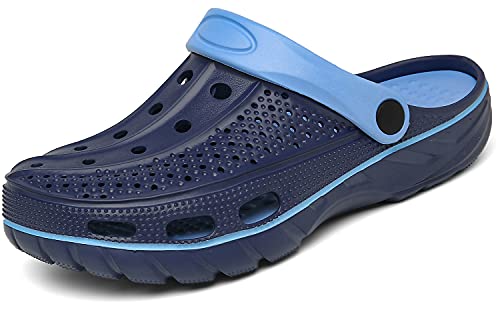 INMINPIN Clogs Herren Pantoletten Sommer Hausschuhe Damen rutschfest Atmungsaktiv Strand Sandalen Gartenschuhe, Blau, 36/37 EU(250) von INMINPIN