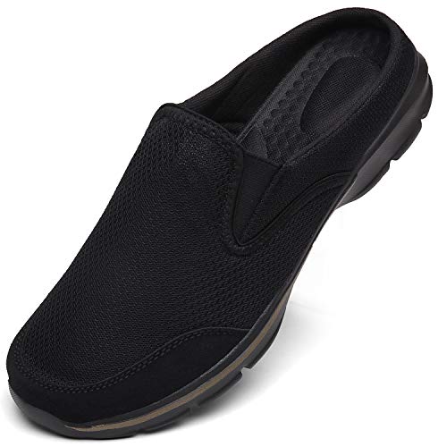 INMINPIN Unisex Hausschuhe Leichte Atmungsaktive Pantoffeln Slip On Walking Freizeit Schuhe für Damen Herren, Alles Schwarz, 41 EU von INMINPIN