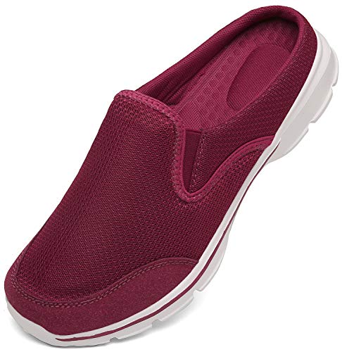 INMINPIN Unisex Hausschuhe Leichte Atmungsaktive Pantoffeln Slip On Walking Freizeit Schuhe für Damen Herren, Rot, 36 EU von INMINPIN