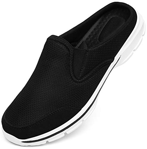 INMINPIN Unisex Hausschuhe Leichte Atmungsaktive Pantoffeln Slip On Walking Freizeit Schuhe für Damen Herren, Schwarz Weiß, 38 EU von INMINPIN