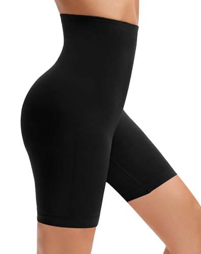 INNERSY Bauchweg Unterhose Damen mit Bein Schwarz Shaping Shorts Bauch Weg Hose Miederpants (4XL, Schwarz) von INNERSY