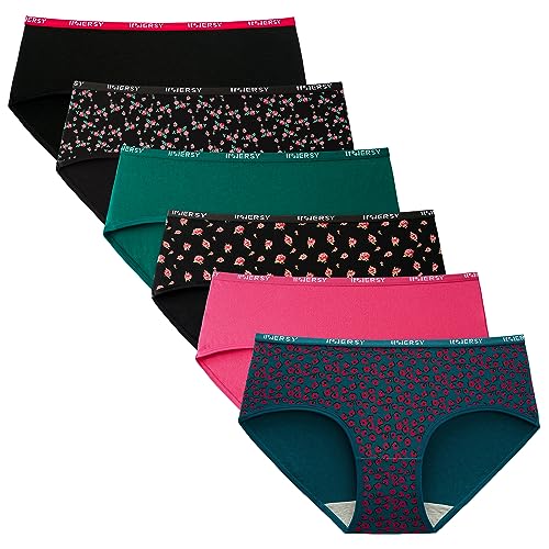 INNERSY Damen Slips Mehrpack Baumwolle Hipster Unterwäsche Frauen Unterhosen Panty Sport 6 Pack (XS, Retro Mehrfarbig) von INNERSY